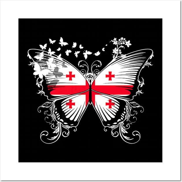 Georgia Flag Butterfly Wall Art by Near-Face Goddess